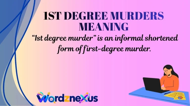 1st Degree Murders Meaning