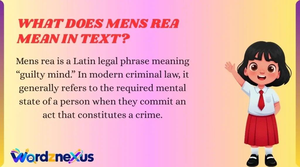 What Does Mens Rea Mean in Text?