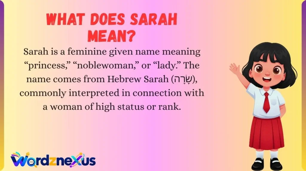 What Does Sarah Mean?